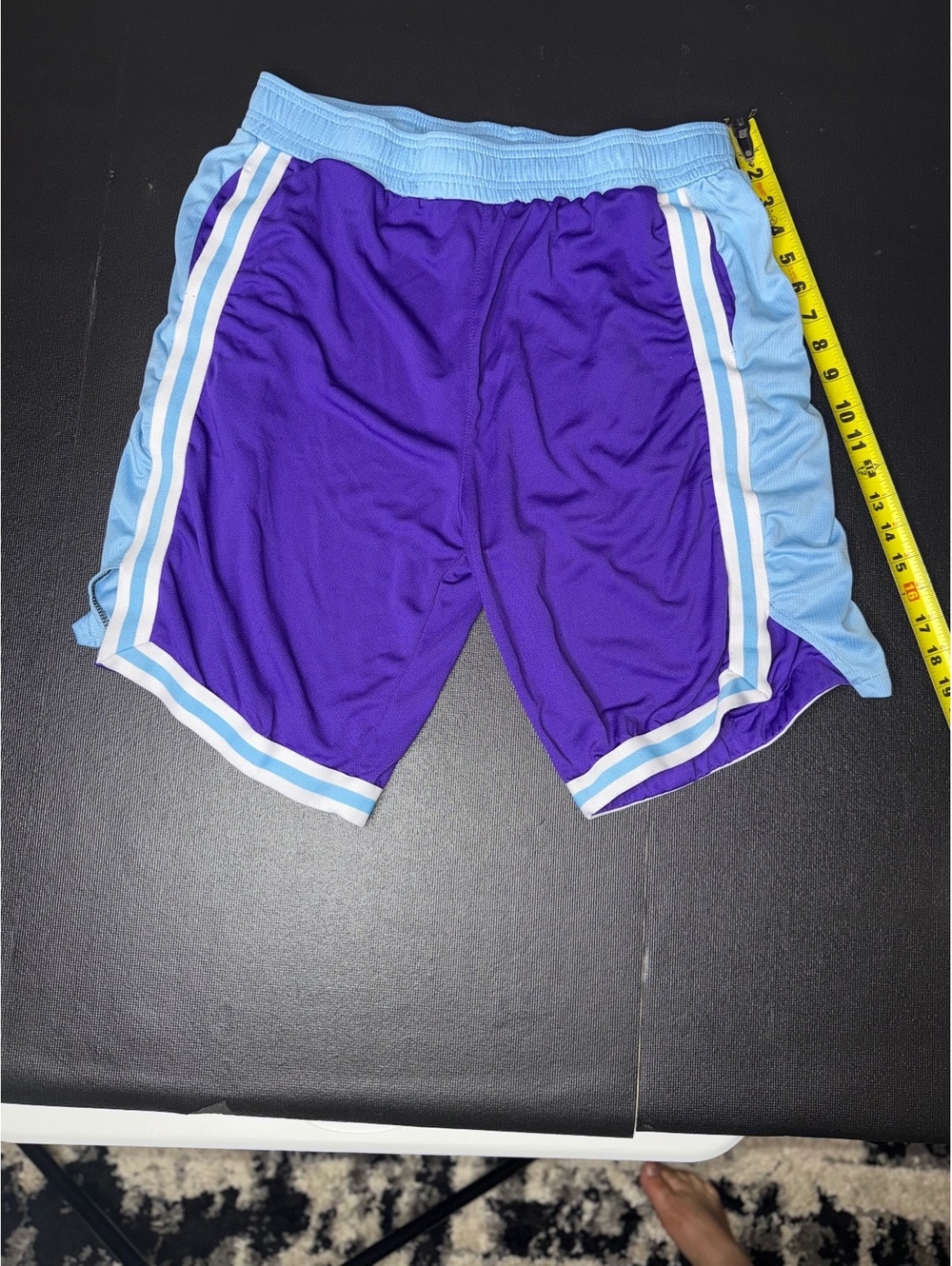 Men's Purple and Light Blue Athletic Shorts